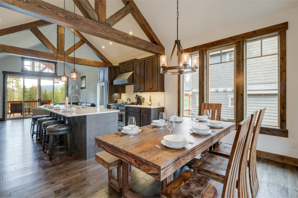 solid hardwood flooring in a historic farmhouse with upscale rustic style
